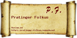Pratinger Folkus névjegykártya